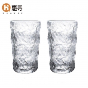补货、京东极速版：惠寻 日式冰川纹玻璃杯 350ml*2只