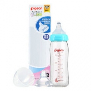 Pigeon 贝亲 pigeon 贝亲 经典自然实感系列 玻璃奶瓶 240ml+奶嘴3月+/6月+ PL336