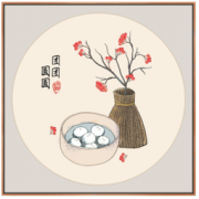 忆画 中式餐厅装饰画《A-团团圆圆 》40×40cm 背景墙卧室玄关现代简约风格