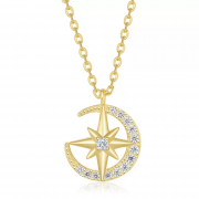 CHOW TAI SENG 周大生 S1PC0227 女士星月锁骨链