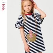 ELLE kids 女童荷叶边短袖连衣裙
