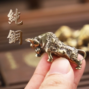 实心黄铜，细节到位：20g 巨茂 纯铜生肖发财牛摆件