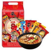 NONGSHIM 农心 经典方便面8连包（石锅牛肉 辛拉面 辣白菜 土豆排骨 乌龙面 辣白菜芝士 辣白菜拌面） 968g 加班泡面