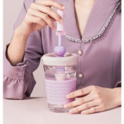 HAERS 哈尔斯 玻璃杯子带吸管 500ml