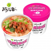 稻花香 过桥米线 云南米粉 非油炸 酸辣粉丝单桶装*6