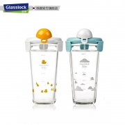 Glasslock 三光云彩 PC-618 韩版女玻璃杯子 450ML