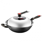 COOKER KING 炊大皇 炒锅32cm铁锅无涂层铸铁炒菜锅具电磁炉燃气煤气灶明火通用C32D2