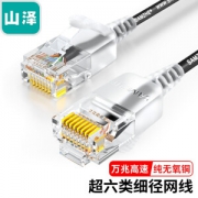 PLUS会员：SAMZHE 山泽 CAT6A超六类网线 细线 0.5米