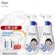 PLUS会员：Dove 多芬 润泽水嫩泡沫洁面乳 160ml *2支装赠卸妆湿巾 29.55g 8片装