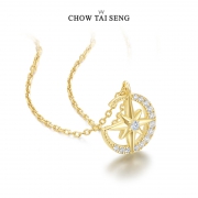 CHOW TAI SENG 周大生 S1PC0227 女士星月锁骨链