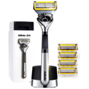 Gillette 吉列 剃须刀刮胡刀手动亲肤 锋隐致护引力盒（1刀架+5刀头+磁力底座）