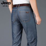 JEEP旗下年轻品牌，天丝面料：JEEP SPIRIT 男士 宽松直筒牛仔裤