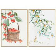 海龙红 《吉祥樱桃》 43×60cm 日式文艺 小清新 餐厅装饰画 背景温馨墙面墙画