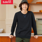 休闲百搭！Baleno 班尼路 男士纯色圆领休闲卫衣 8721303M008001A03