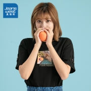JEANSWEST 真维斯 JW-02-273TB524 女士纯棉印花 短袖