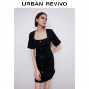 URBAN REVIVO 女士方领连衣裙 WG18SBGN2002