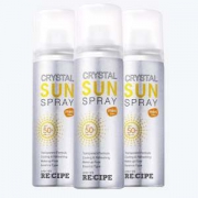 韩国 RECIPE SPF50+ 水晶防晒喷雾 180ml+50ml*2瓶