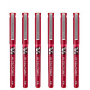 PILOT 百乐 BX-V5 中性笔 红色 0.5mm 6支装