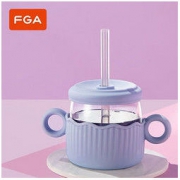FUGUANG 富光 玻璃牛奶杯 400ml 紫色