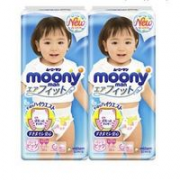 moony 婴儿纸尿裤 XL 38片*2 女宝宝