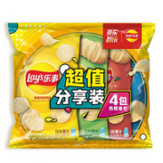 PLUS会员！Lay's 乐事 薯片 分享装（原味+黄瓜味+烧烤味+红烩味）70克*4包