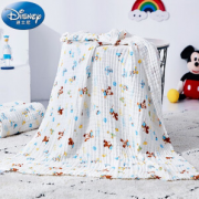 Disney baby 6层纯棉婴儿纱布浴巾 米奇蓝 105*105cm