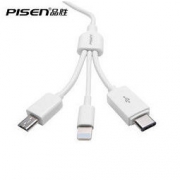 PISEN 品胜 车载一拖三数据线 1米