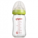 Pigeon 贝亲 宽口径玻璃奶瓶 160ml SS码奶嘴