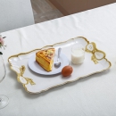 SHALL 希尔 水果蛋糕餐具多用托盘 欧式花边长方大号金边816716