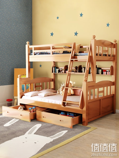 爱森堡全实木高低床子母床多功能成人大人儿童两层榉木母子上下铺双层床