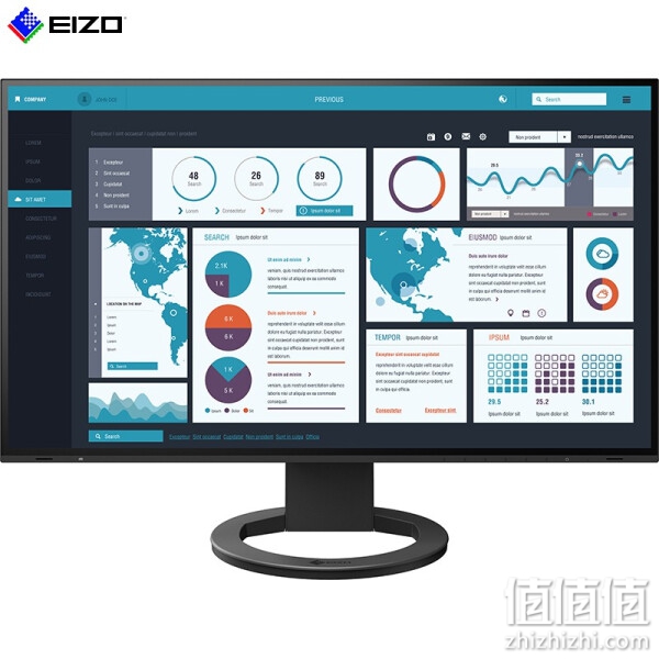 EIZO 艺卓 EV2795 27英寸IPS面板16:9宽屏窄边框液晶显示器 黑色