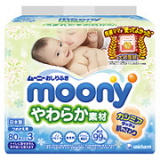 moony 婴儿湿巾（柔软型）80片*3包