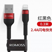 聚划算百亿补贴 罗马仕 苹果数据线 0.3米 红黑  单条装
