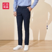 红豆 男士纯色修身休闲裤 带弹力