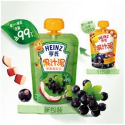 PLUS会员：Heinz 亨氏 乐维滋系列 果泥 3段 苹果黑加仑味 120g
