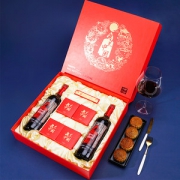 西班牙原瓶进口 奥兰 小红帽 中秋礼盒 半甜红葡萄酒+月饼