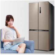 Midea 美的 495升十字对开门四门智能冰箱融入式风冷冰箱纤薄机身BCD-495WSPZM(E)