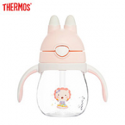防漏防呛！THERMOS 膳魔师 儿童学饮杯 赠备用吸管 粉色 270ml