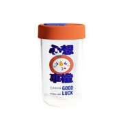 蜜雪冰城 chako lab联名 心想事橙玻璃杯 450ml