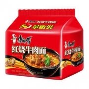 康师傅方便面红烧牛肉袋面泡面五连包休闲零食