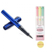 预售！LAMY 凌美 恒星系列 钢笔 蓝色 F尖+斑马 WKT7-3C 荧光笔 5支