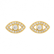 ADORNIA  14K镀金 Swarovski Crystal 施华洛世奇元素 恶魔之眼耳钉