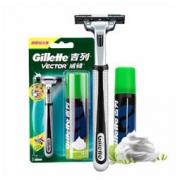 Gillette 吉列 剃须刀刮胡刀手动 旋转刀头 剃须泡沫 威锋超值组合装（1刀架1刀头+50g须泡）