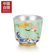 中国白银 999足银 300100181152 鹤舞品茗茶杯