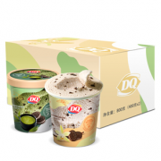 奶香浓郁！DQ 冰淇淋组合装 香草口味+抹茶口味 400g*2桶