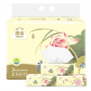 PLUS会员：Hygienix 洁云 福瑞国色抽纸 3层136抽4包（200*200mm）