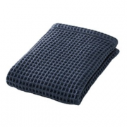 MUJI 無印良品 棉蜂窝纹 手巾 薄型 海军蓝 34*35cm