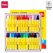 deli 得力 72080 学生三角杆丝滑油画棒 24色