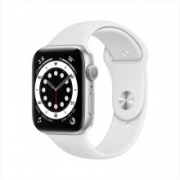 Apple Watch Series 6智能手表 GPS款 44毫米深空灰色铝金属表壳 白色运动型表带 M00H3CH/A