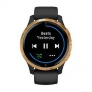 GARMIN 佳明 Venu 智能手表 43.2mm Wi-Fi版 耀金黑金属表盘 黑色硅胶表带（血氧、血压、GPS、扬声器）